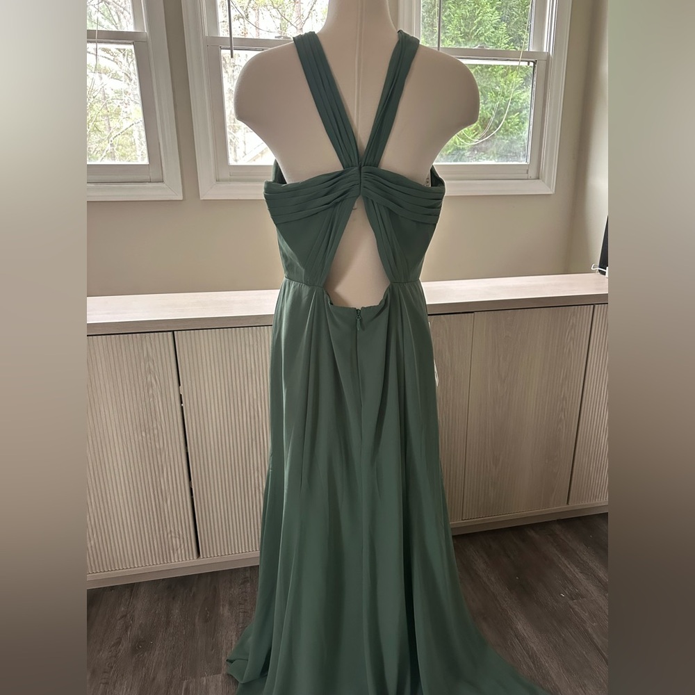 SOLD Azazie Rue Dress - Eucalyptus, A14 - Picture 5 of 9